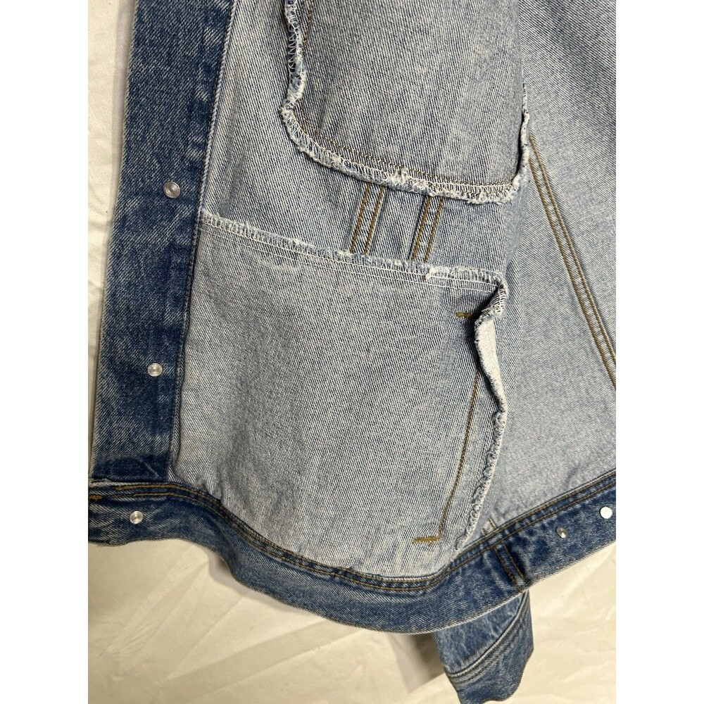 Vintage Levis Denim Jacket Mens Blue Jean Grunge 90s Y2K Pennsylvania Railroad - Picture 11 of 16